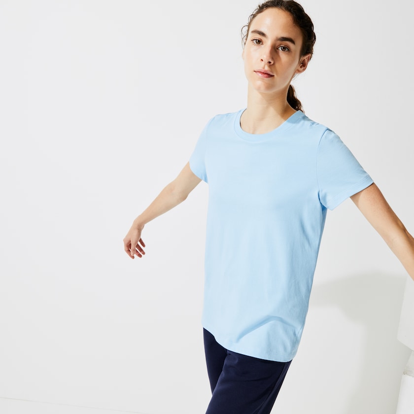 Camiseta Azuis Feminino Lacoste SPORT Logo Print Organic Cotton Tennis FK8-40864P5