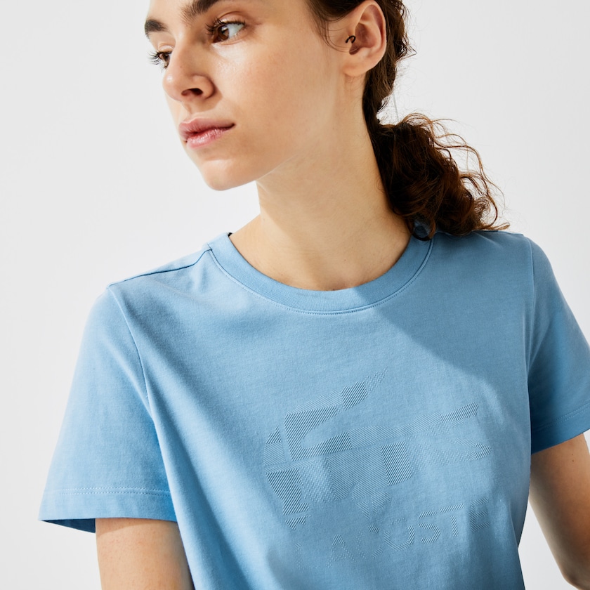 Camiseta Azuis Feminino Lacoste SPORT Logo Print Organic Cotton Tennis FK8-40864P5