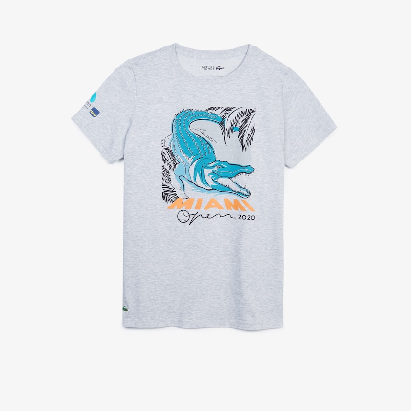 Camiseta Cinzentas Feminino Lacoste SPORT Miami Open Crocodile Print GT5-88158K9
