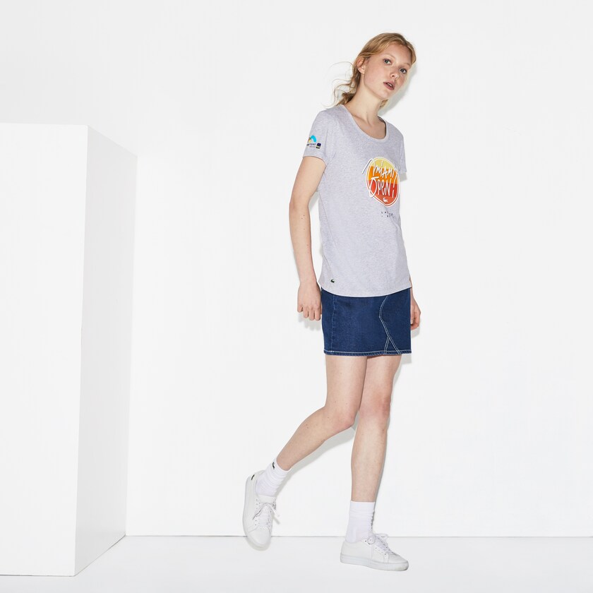 Camiseta Cinzentas Feminino Lacoste SPORT Miami Open Edition EZ2-14921N8