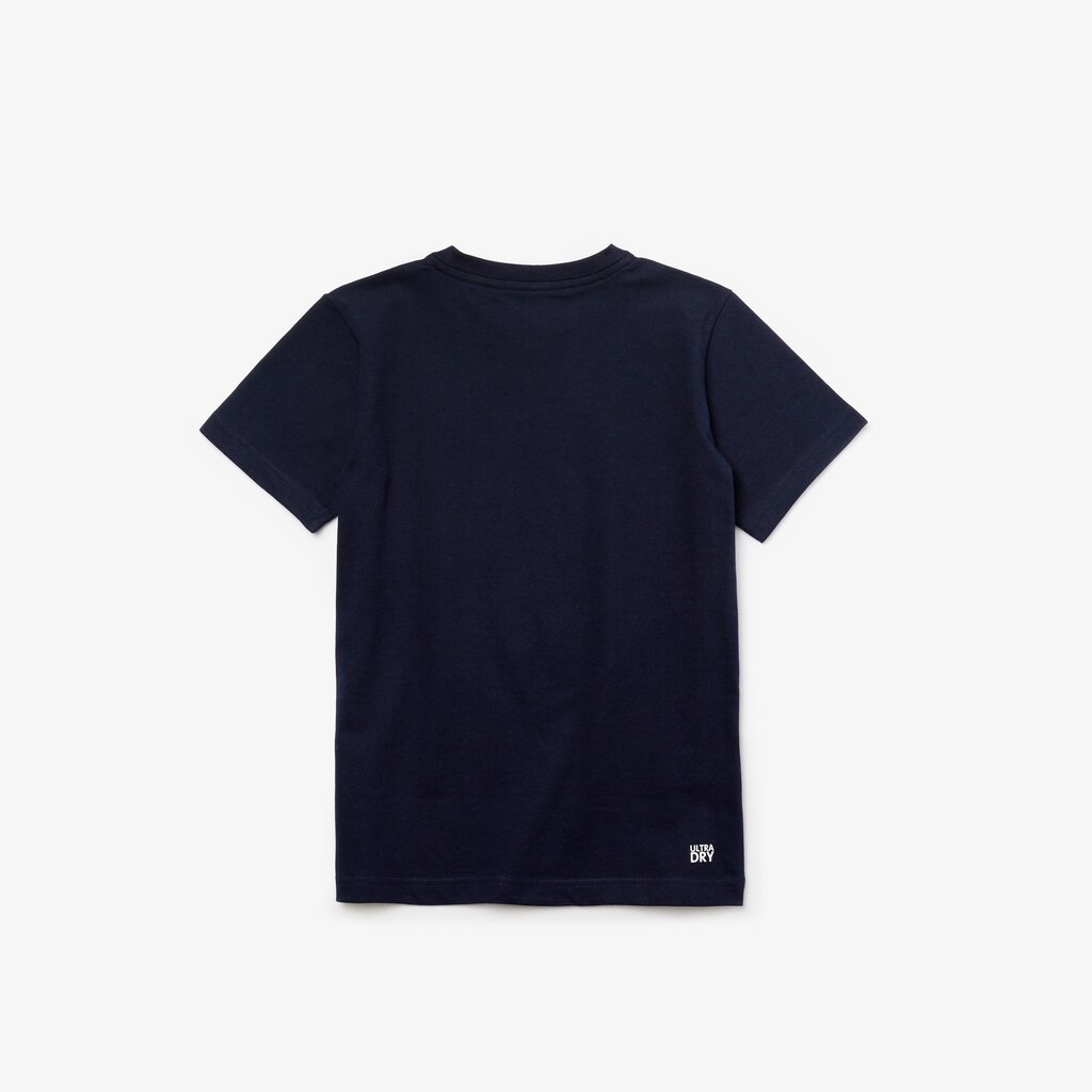 Camiseta Azul Marinho Azuis Rosa Criança Lacoste SPORT Printed Breathable Cotton IU0-69456K8