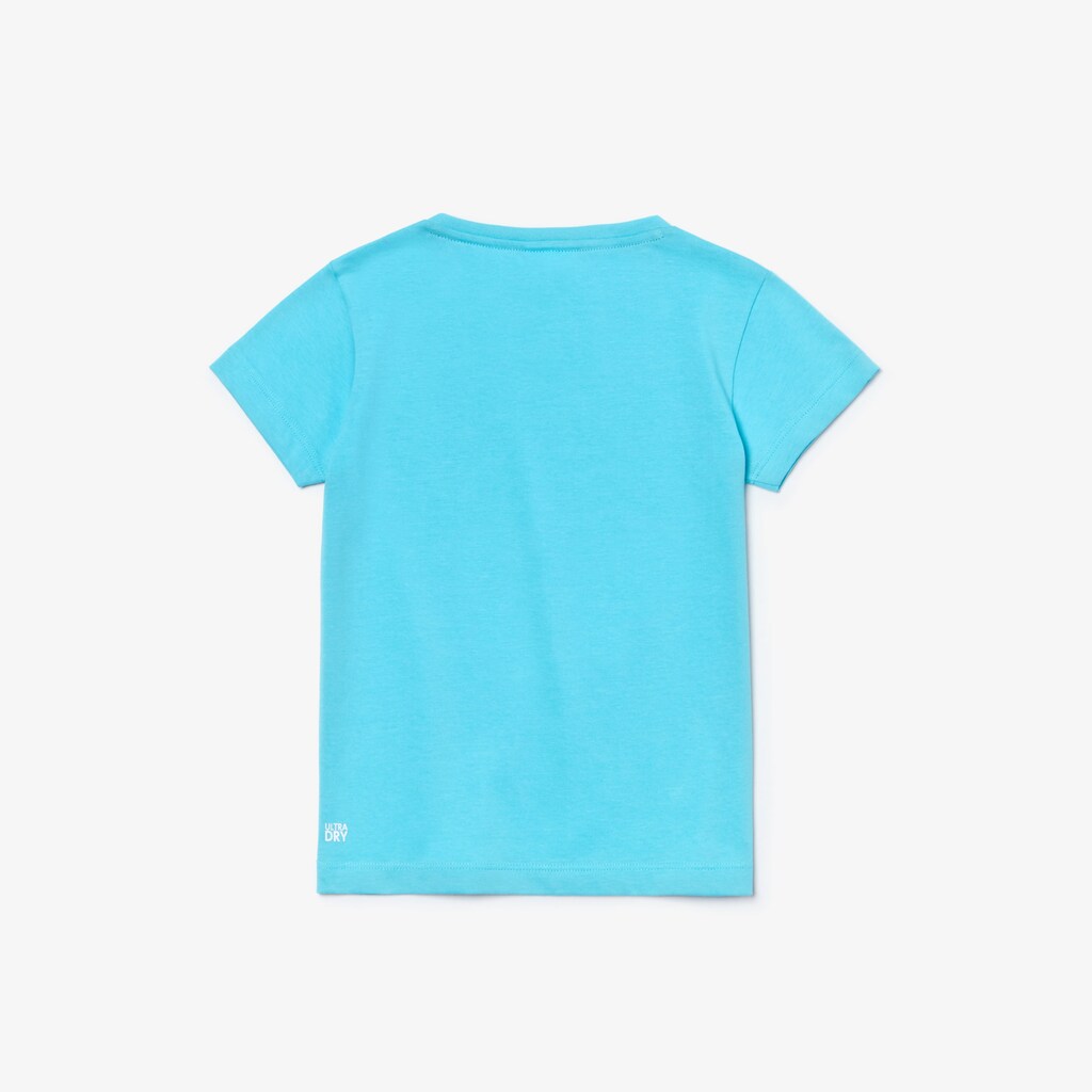 Camiseta Turquesa Branco Verdes Criança Lacoste SPORT Roland Garros Logo FO3-24542R2