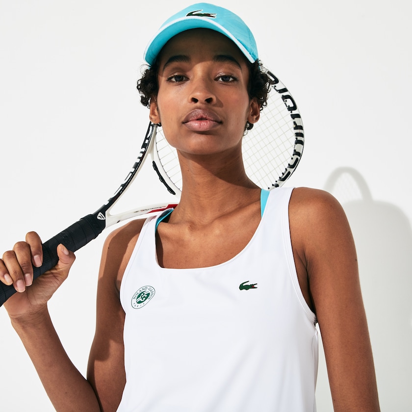 Camiseta Branco Turquesa Verdes Feminino Lacoste SPORT Roland Garros Performance Tank Top YX7-25452Q2