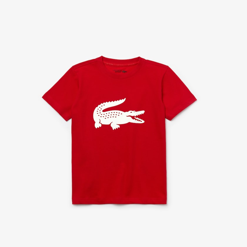Camiseta Vermelhas Branco Criança Lacoste SPORT Tennis Technical Jersey Oversized Croc FI2-91799W1