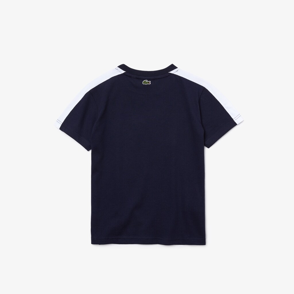 Camiseta Azul Marinho Azuis Branco Criança Lacoste SPORT Two-Tone QT3-14671I8