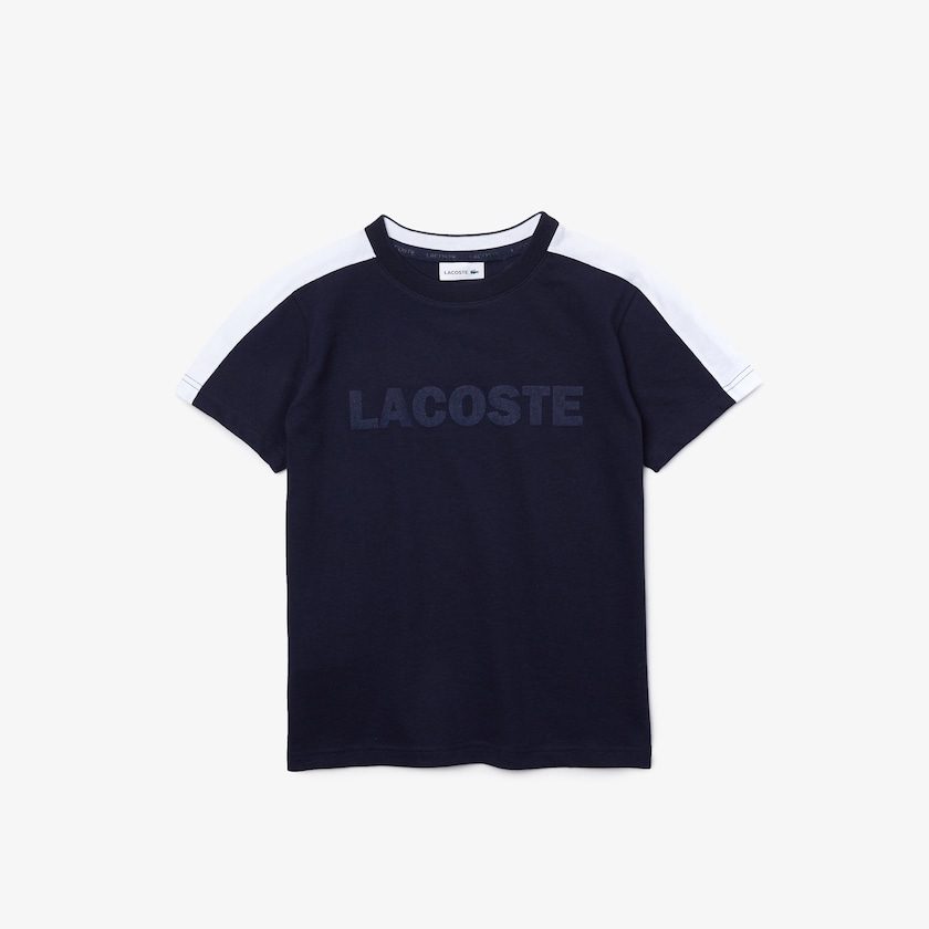 Camiseta Azul Marinho Azuis Branco Criança Lacoste SPORT Two-Tone QT3-14671I8