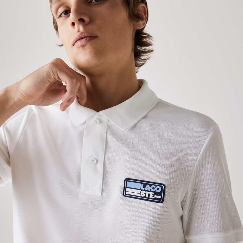 Camiseta Branco Masculino Lacoste Slim Fit Solid Cotton Piqué Polo With Badge BZ1-63956Q4