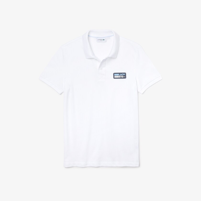 Camiseta Branco Masculino Lacoste Slim Fit Solid Cotton Piqué Polo With Badge BZ1-63956Q4