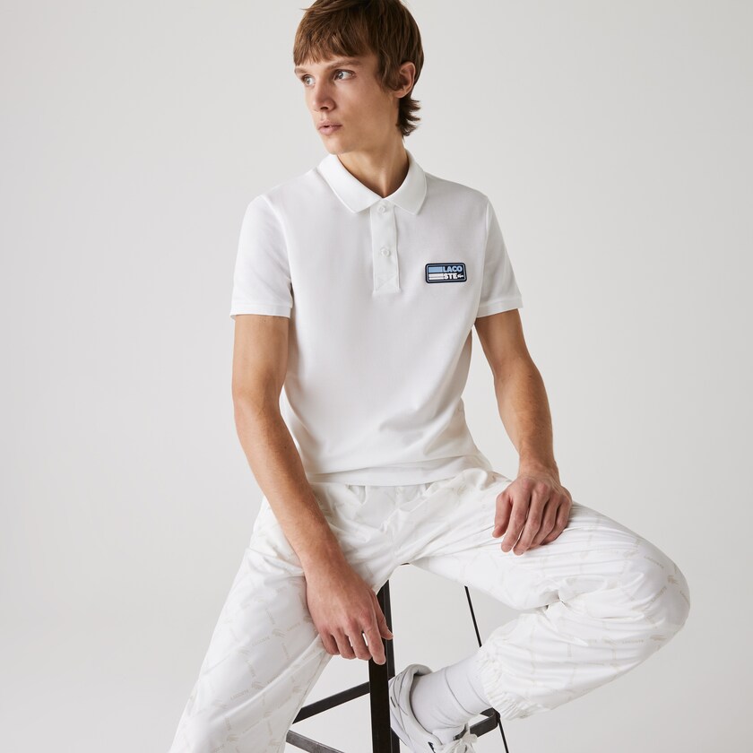 Camiseta Branco Masculino Lacoste Slim Fit Solid Cotton Piqué Polo With Badge BZ1-63956Q4