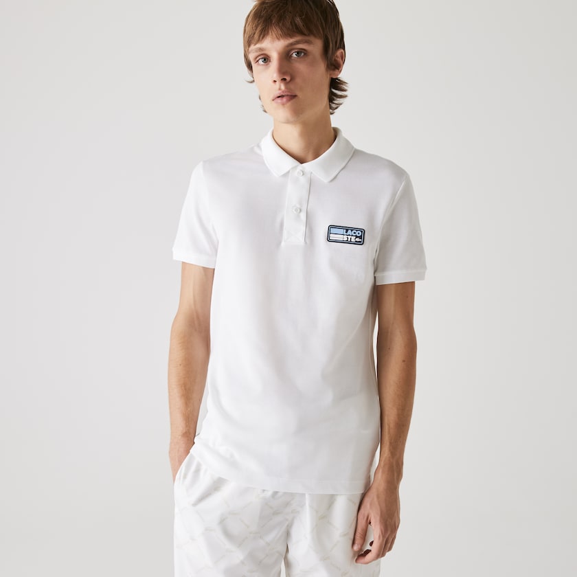 Camiseta Branco Masculino Lacoste Slim Fit Solid Cotton Piqué Polo With Badge BZ1-63956Q4