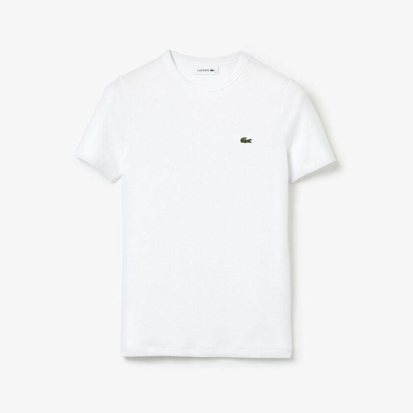 Camiseta Branco Feminino Lacoste Soft Cotton Crew Neck QW4-48044V4