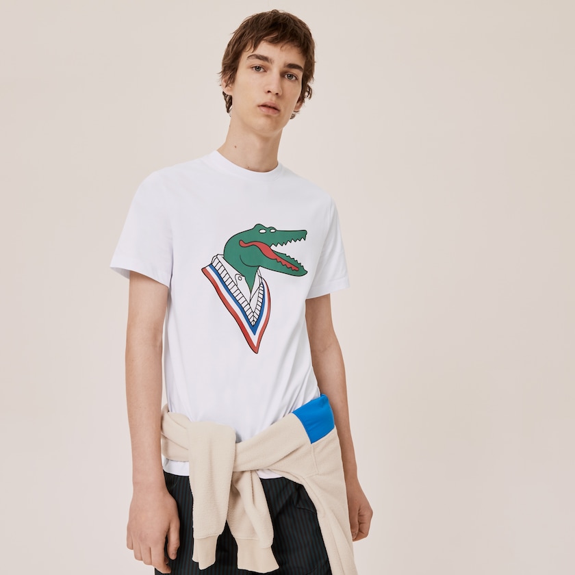 Camiseta Branco Vermelhas Feminino Lacoste x Jean-Michel Tixier Graphic EC4-53455B0