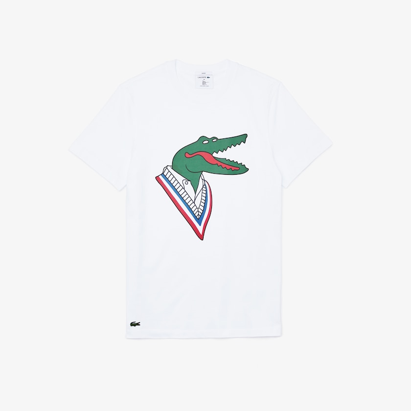 Camiseta Branco Vermelhas Feminino Lacoste x Jean-Michel Tixier Graphic EC4-53455B0