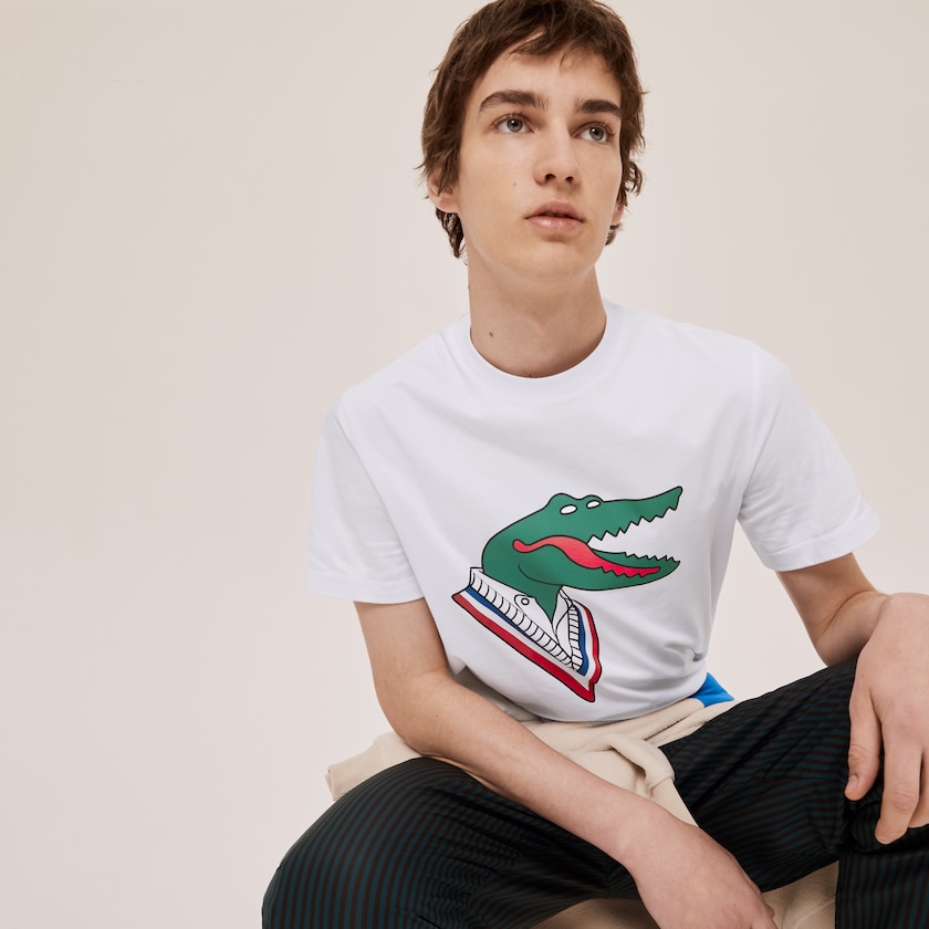 Camiseta Branco Vermelhas Feminino Lacoste x Jean-Michel Tixier Graphic EC4-53455B0