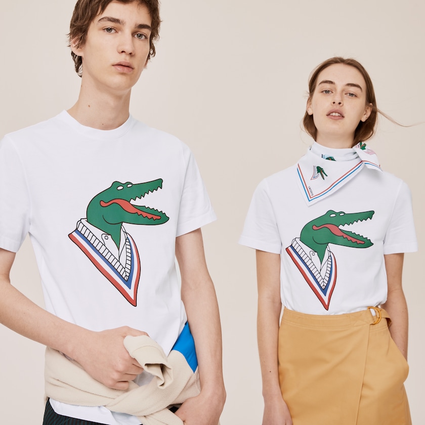 Camiseta Branco Vermelhas Feminino Lacoste x Jean-Michel Tixier Graphic EC4-53455B0