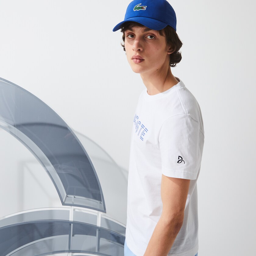 Camiseta Branco Azuis Masculino Lacoste x Novak Djokovix Sport UR8-69746K7