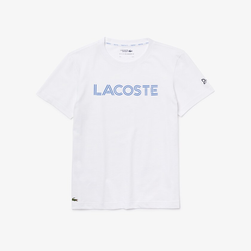Camiseta Branco Azuis Masculino Lacoste x Novak Djokovix Sport UR8-69746K7