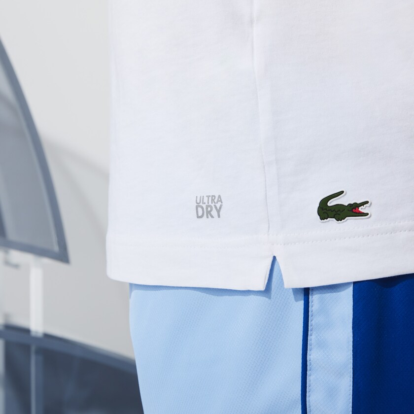 Camiseta Branco Azuis Masculino Lacoste x Novak Djokovix Sport UR8-69746K7