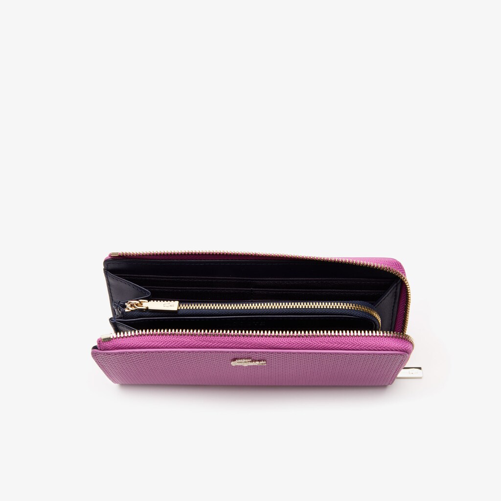 Carteiras Rosa Feminino Lacoste Chantaco Piqué Leather 8-Card Zip RO4-83278C9