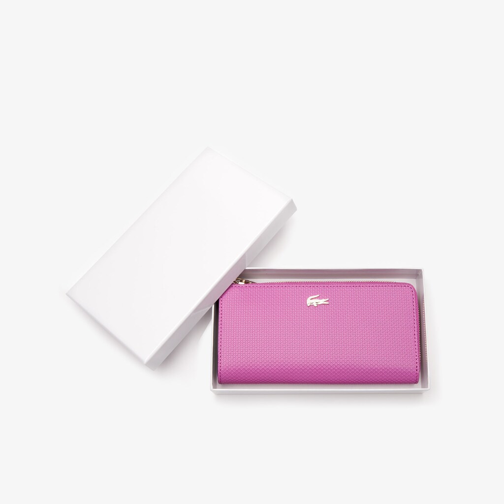 Carteiras Rosa Feminino Lacoste Chantaco Piqué Leather 8-Card Zip RO4-83278C9
