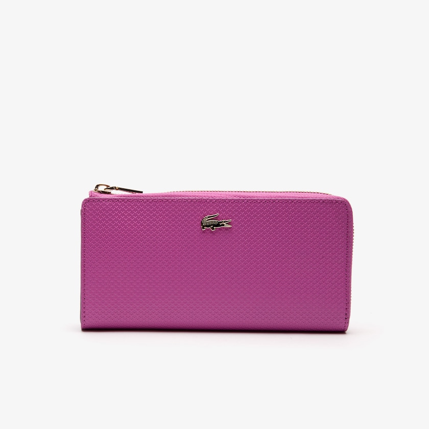 Carteiras Rosa Feminino Lacoste Chantaco Piqué Leather 8-Card Zip RO4-83278C9
