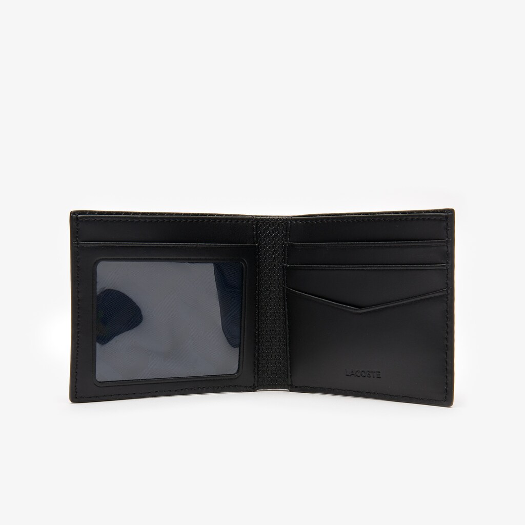 Carteiras Pretas Masculino Lacoste Chantaco Piqué Leather 3 Card JQ0-09910C1
