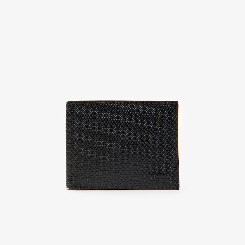 Carteiras Pretas Masculino Lacoste Chantaco Piqué Leather 3 Card JQ0-09910C1