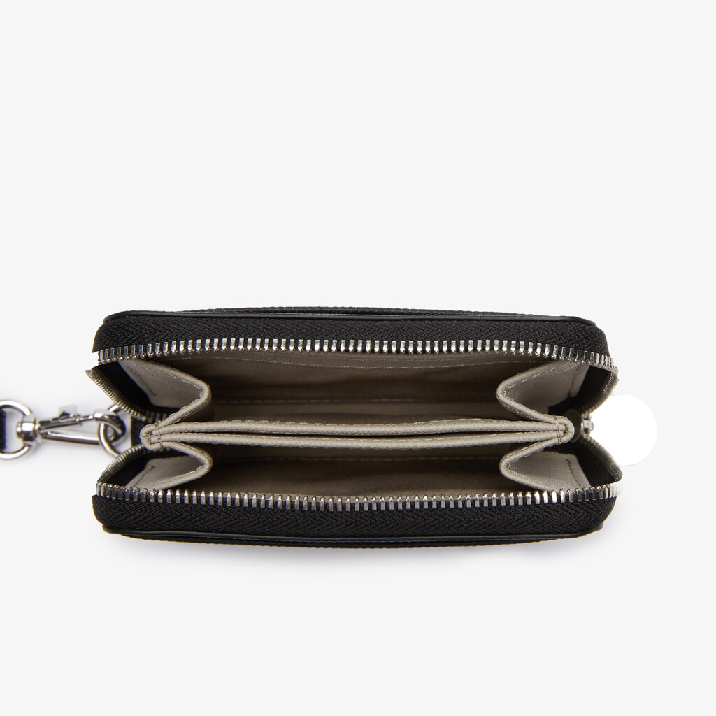 Carteiras Pretas Feminino Lacoste Daily Classic Small Coated Piqué Canvas Zip YS0-36763G2