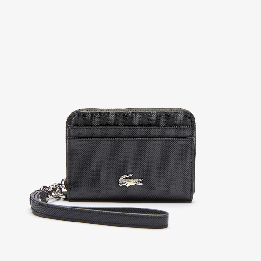 Carteiras Pretas Feminino Lacoste Daily Classic Small Coated Piqué Canvas Zip YS0-36763G2