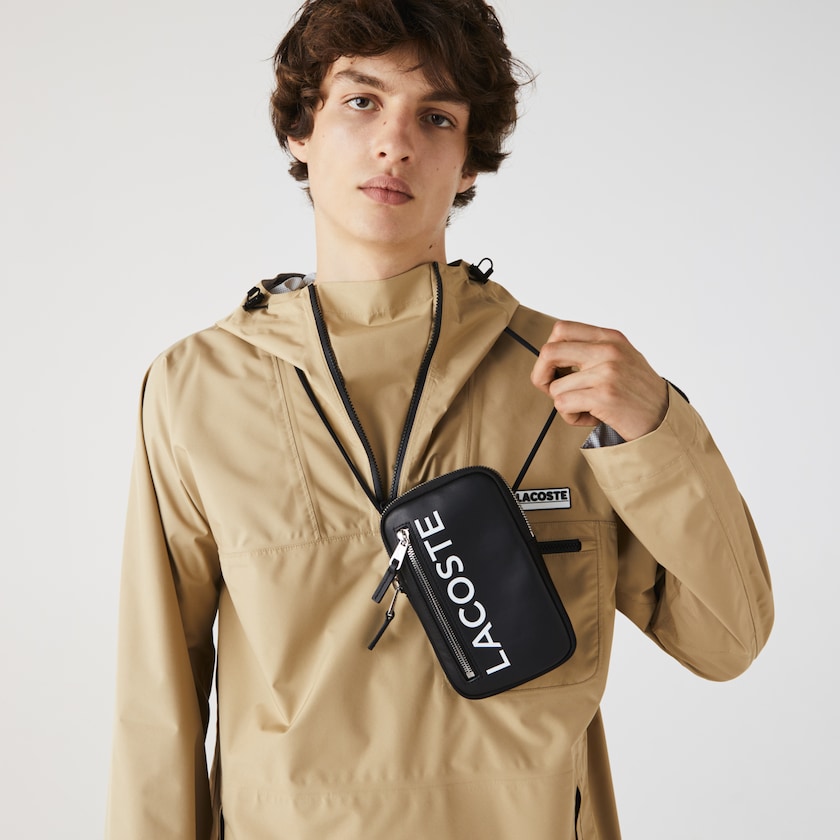 Carteiras Pretas Branco Masculino Lacoste L.12.12 Smooth Leather Necklace Phone NG5-39213Q2