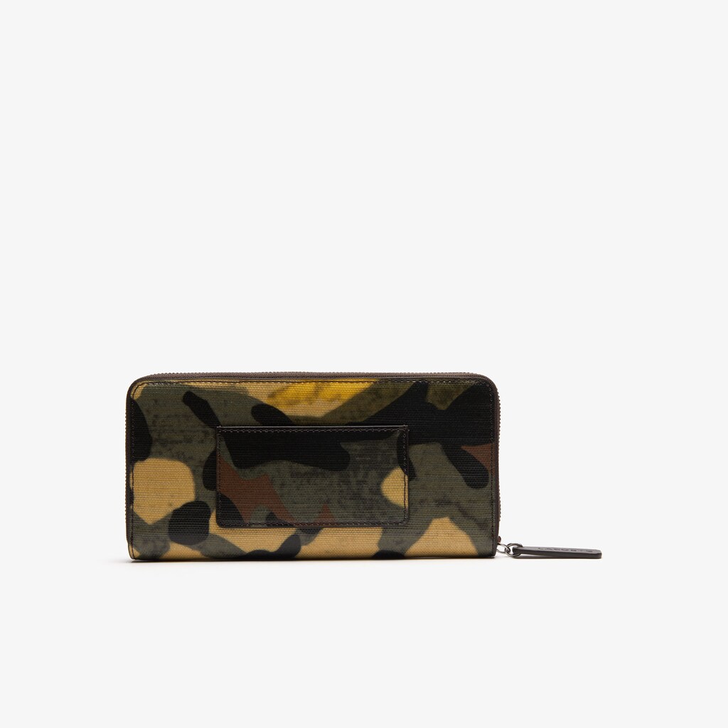 Carteiras Verdes Feminino Lacoste Robert George Coated Print Canvas Zip RR7-39463H4