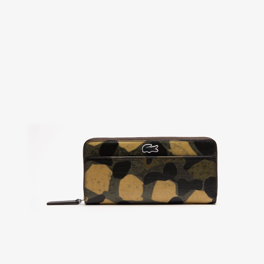 Carteiras Verdes Feminino Lacoste Robert George Coated Print Canvas Zip RR7-39463H4