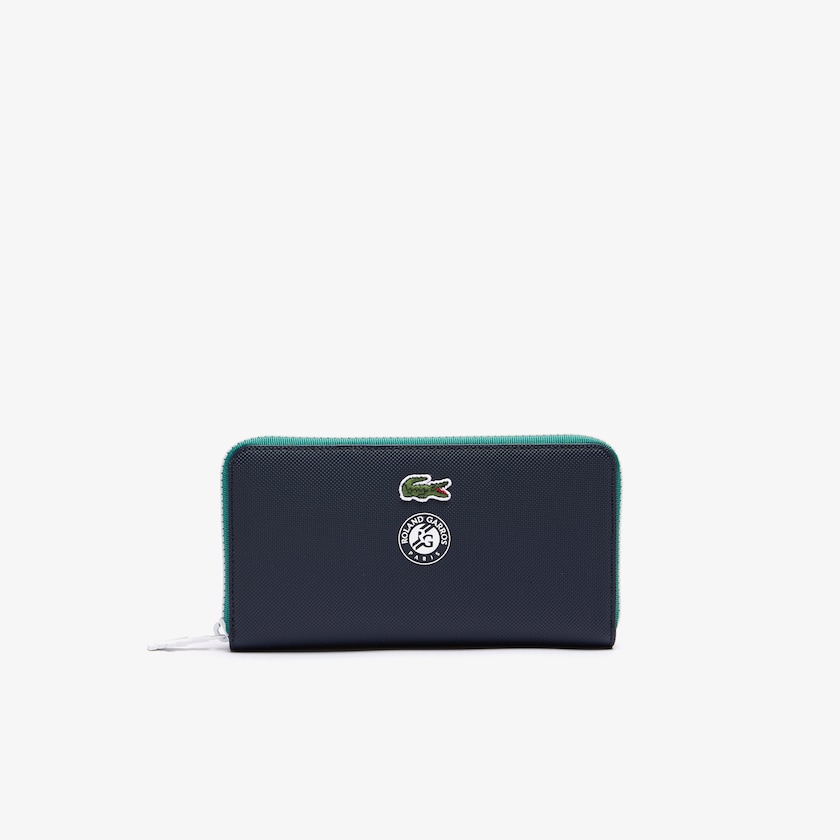 Carteiras Azul Marinho Verdes Feminino Lacoste Roland Garros Contrast Interior Zippered WS1-03510Q4
