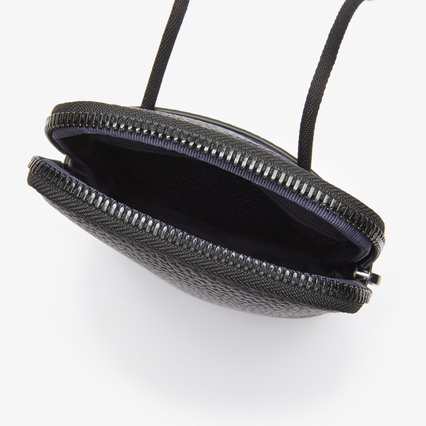 Carteiras Pretas Masculino Lacoste Soft Mate Matte Full-Grain Leather Necklace Phone OS3-15331I6