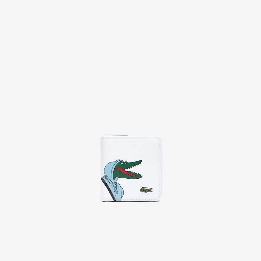 Carteiras Branco Masculino Lacoste x Jean-Michel Tixier Fun Printed Leather Zippered AA9-67246I3