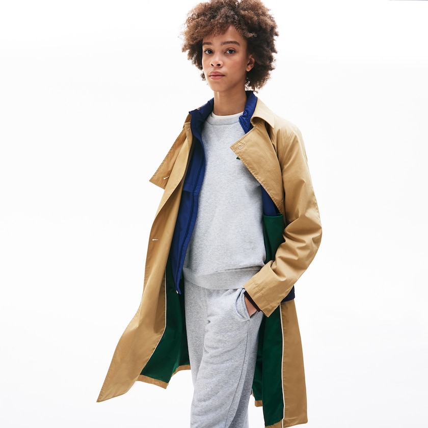 Casacos Bege Feminino Lacoste Contrast Belt Trench XH2-40814T5