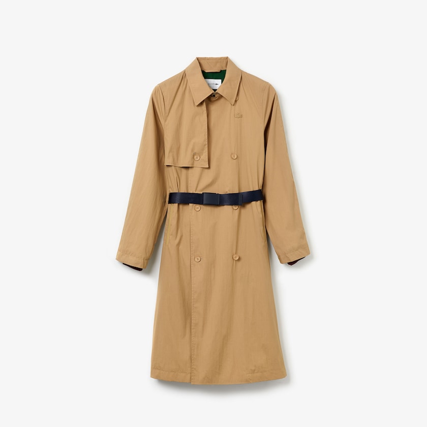 Casacos Bege Feminino Lacoste Contrast Belt Trench XH2-40814T5