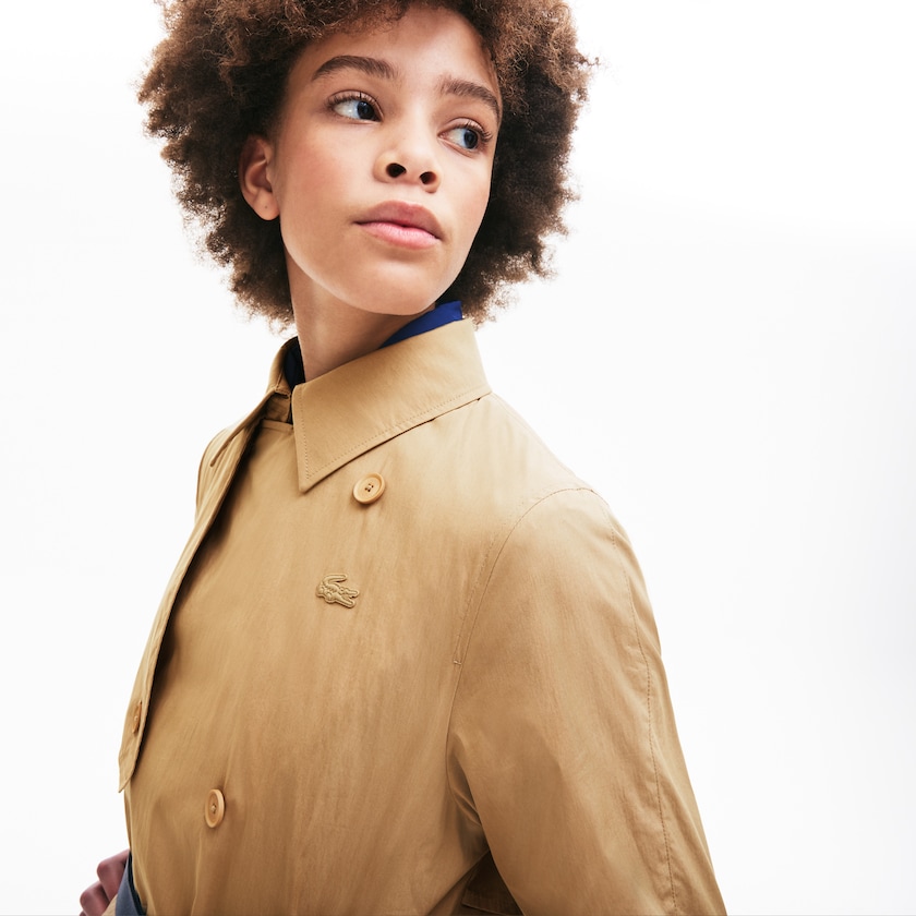 Casacos Bege Feminino Lacoste Contrast Belt Trench XH2-40814T5