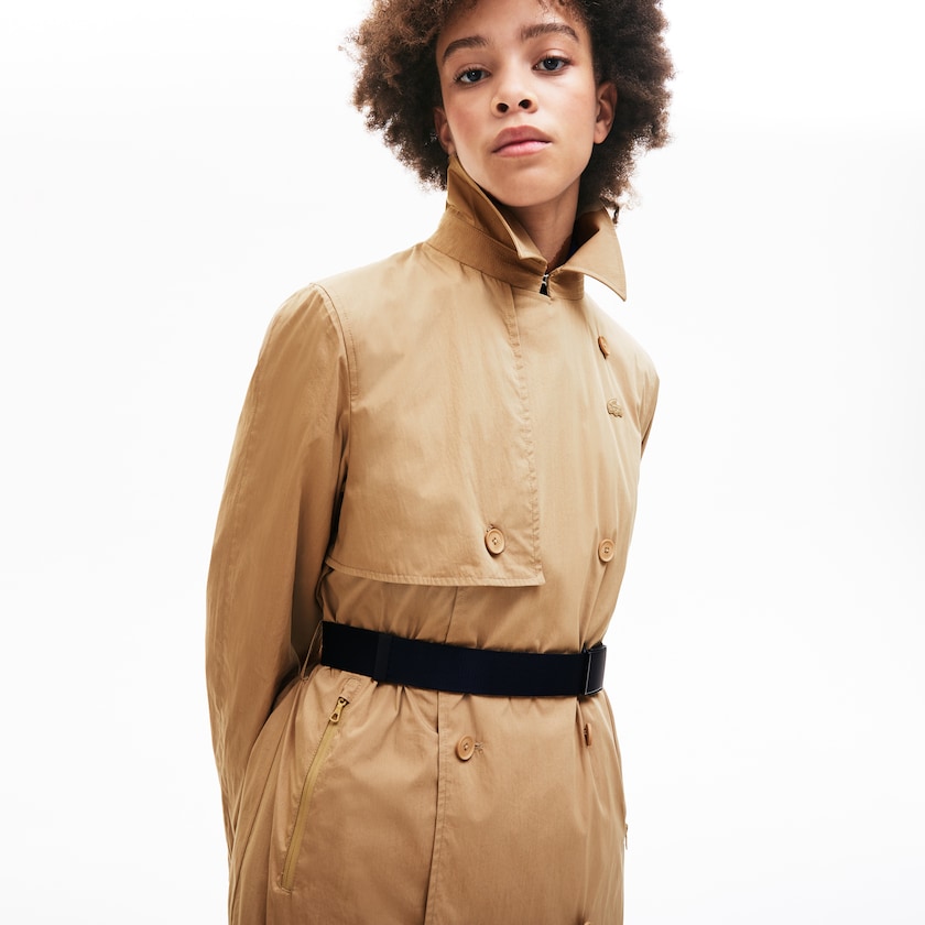 Casacos Bege Feminino Lacoste Contrast Belt Trench XH2-40814T5