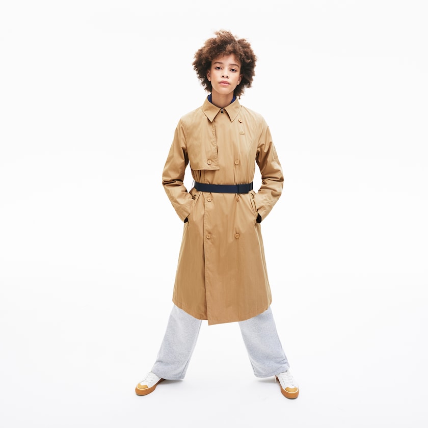 Casacos Bege Feminino Lacoste Contrast Belt Trench XH2-40814T5