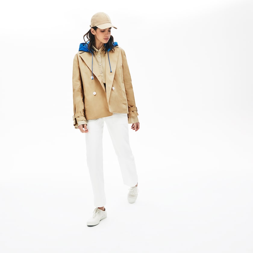 Casacos Bege Azuis Feminino Lacoste LIVE Contrast Hood 2-in-1 Trench JB3-53095M6