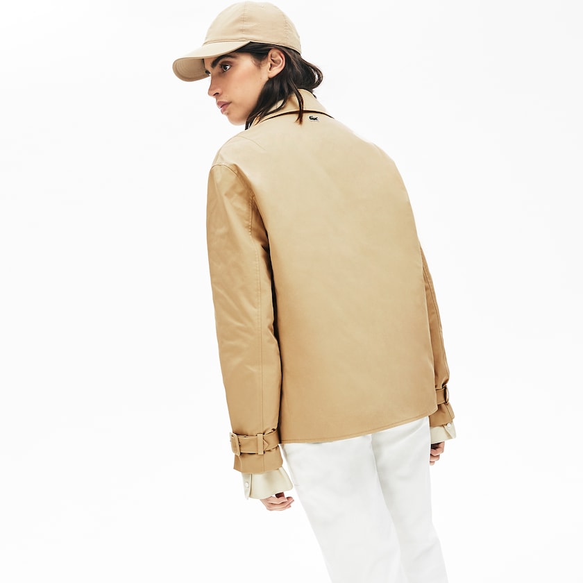 Casacos Bege Azuis Feminino Lacoste LIVE Contrast Hood 2-in-1 Trench JB3-53095M6
