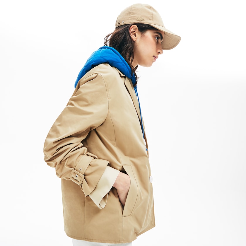 Casacos Bege Azuis Feminino Lacoste LIVE Contrast Hood 2-in-1 Trench JB3-53095M6