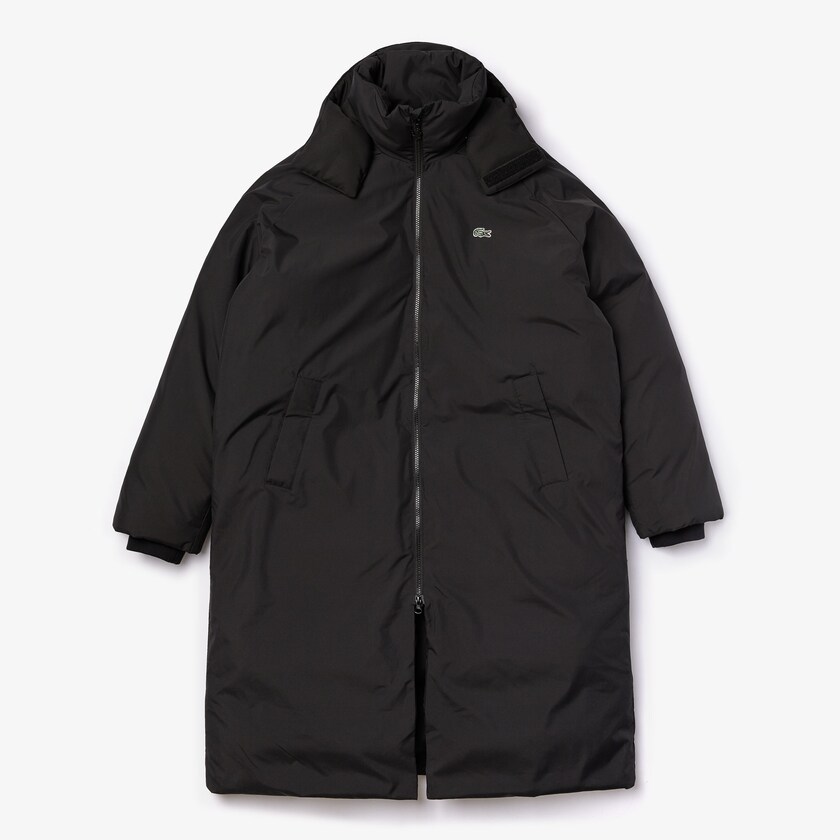 Casacos Pretas Masculino Lacoste LIVE Hooded Water-Repellent Oversized QG4-58535A2