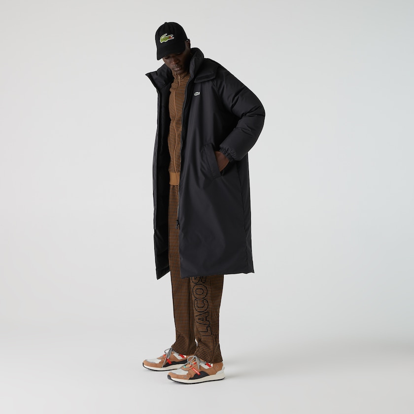 Casacos Pretas Masculino Lacoste LIVE Hooded Water-Repellent Oversized QG4-58535A2