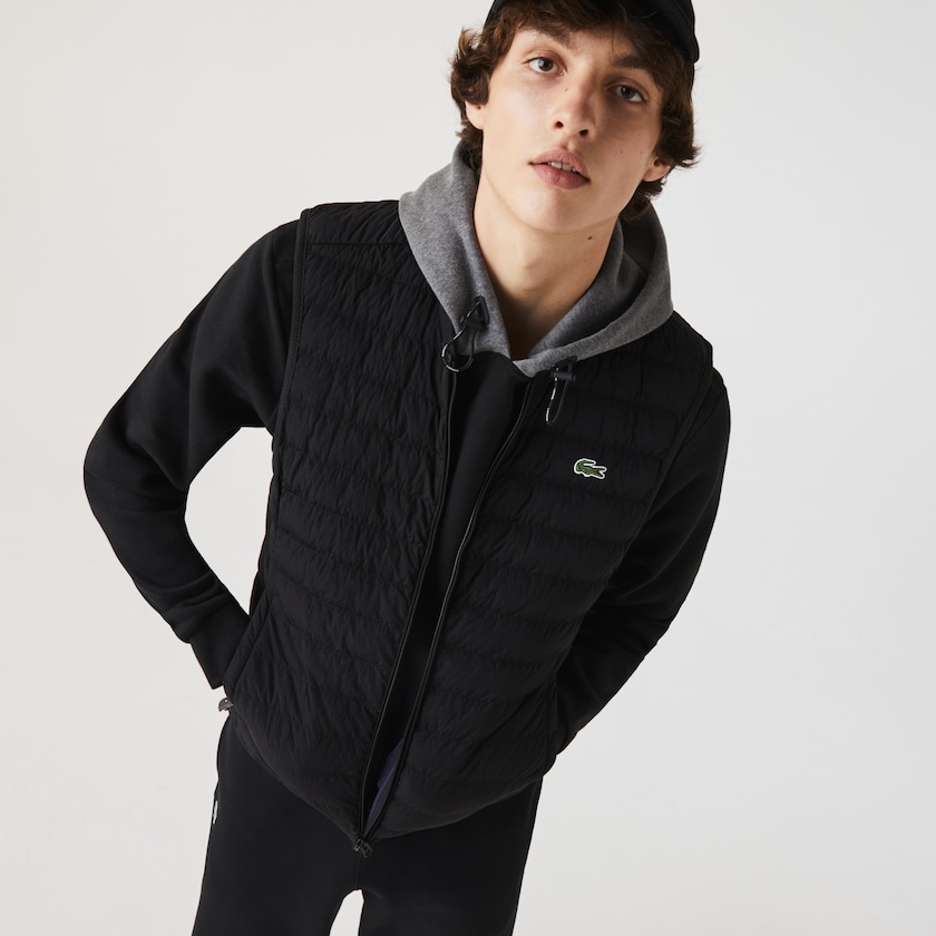 Casacos Pretas Masculino Lacoste Lightweight Foldable Water-Resistant Puffer AM6-68656H2