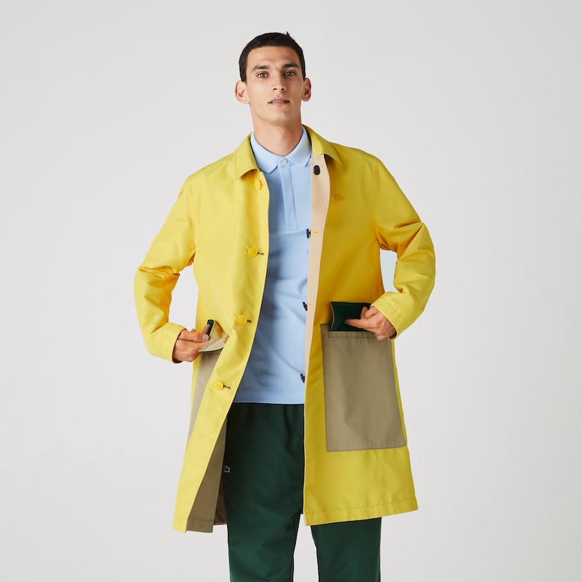 Casacos Bege Amarelas Masculino Lacoste Lightweight Water-Resistant Reversible Twill LV1-19261Z9