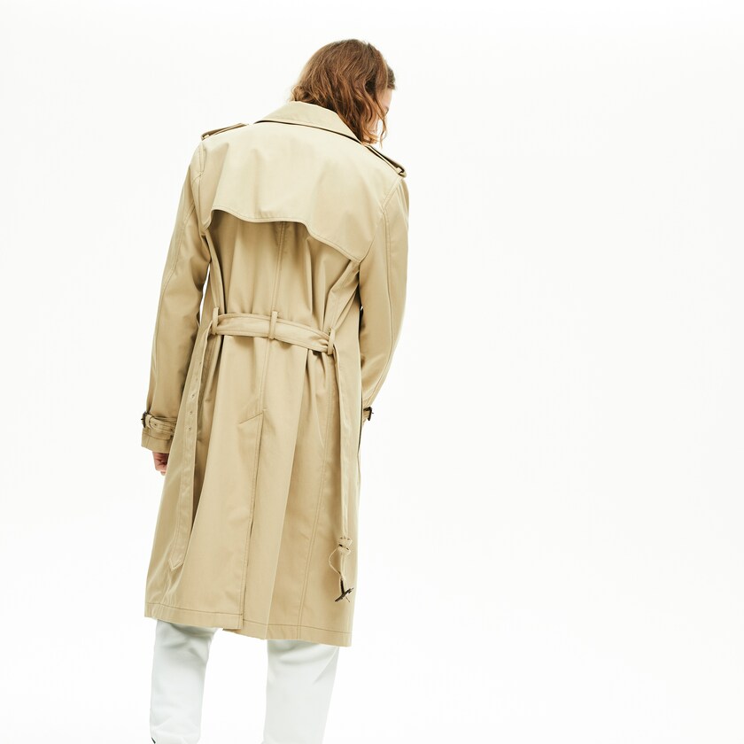 Casacos Bege Masculino Lacoste Long Belted Cotton Trench PK2-69486Z8