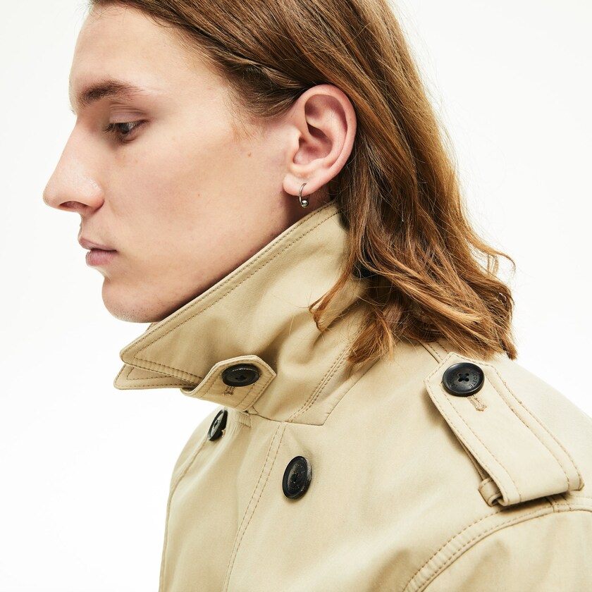 Casacos Bege Masculino Lacoste Long Belted Cotton Trench PK2-69486Z8