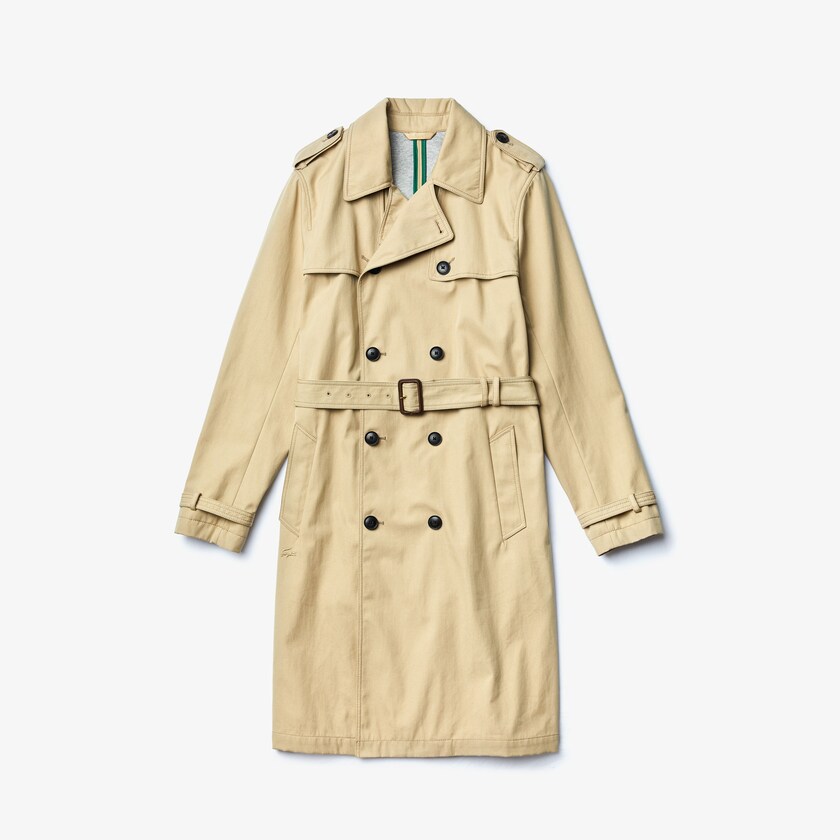 Casacos Bege Masculino Lacoste Long Belted Cotton Trench PK2-69486Z8